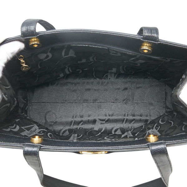 サルヴァトーレフェラガモ ヴァラリボン ハンドバッグ トートバッグ BK-21 2580 ブラック レザー レディース Salvatore Ferragamo 【中古】