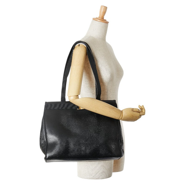 サルヴァトーレフェラガモ ヴァラリボン ハンドバッグ トートバッグ BK-21 2580 ブラック レザー レディース Salvatore Ferragamo 【中古】