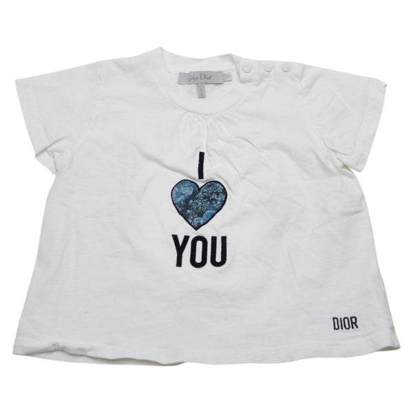 ディオール ハート YOU Tシャツ サイズ：18(80) ホワイ コットン キッズ Dior 【中古】