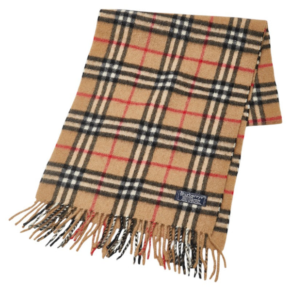 バーバリー ノバチェック マフラー ベージュ カシミヤ レディース BURBERRY 【中古】