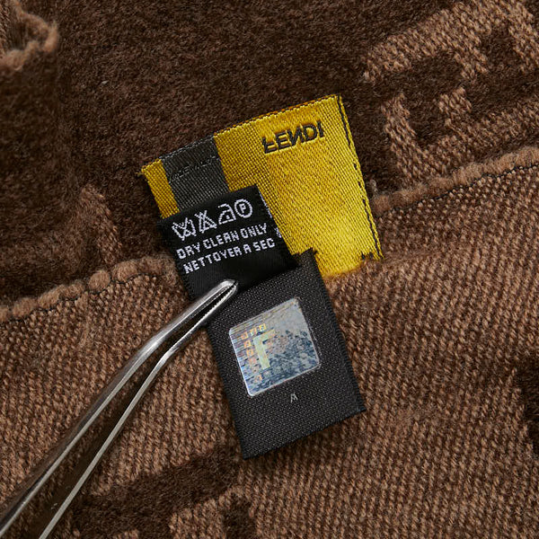 フェンディ ズッカ マフラー ブラウン ベージュ ウール レディース FENDI 【中古】