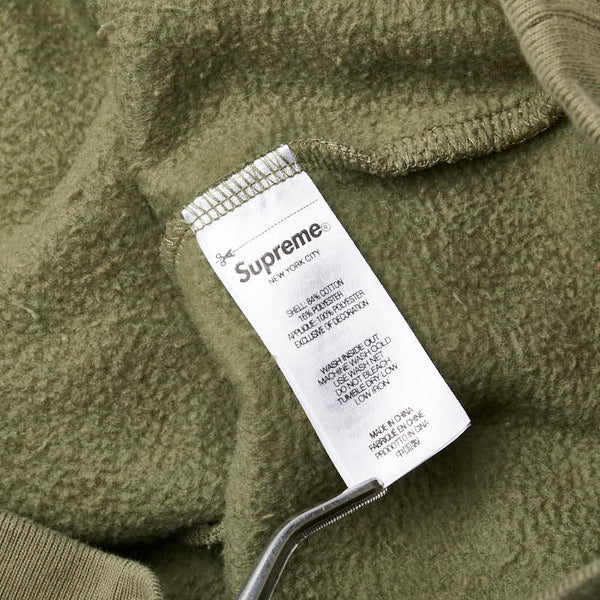 シュプリーム 23AW Satin Applique パーカー フーディー パンツ セットアップ スウェット カーキ コットン ポリエステル メンズ Supreme 【中古】