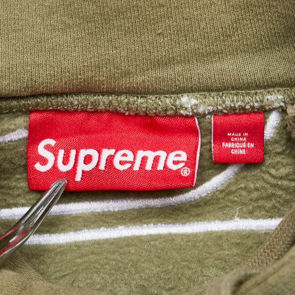 シュプリーム 23AW Satin Applique パーカー フーディー パンツ セットアップ スウェット カーキ コットン ポリエステル メンズ Supreme 【中古】