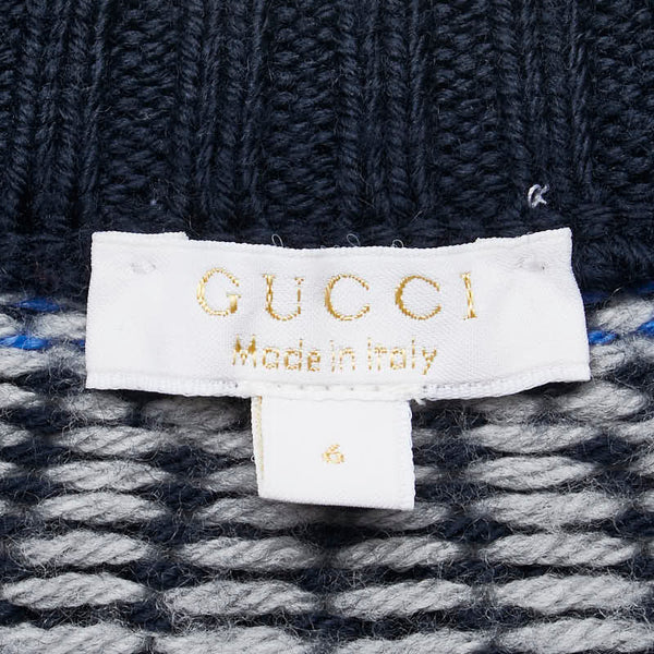グッチ ノルディック ニットブルゾン サイズ：6 ネイビー マルチカラー ウール レディース GUCCI 【中古】