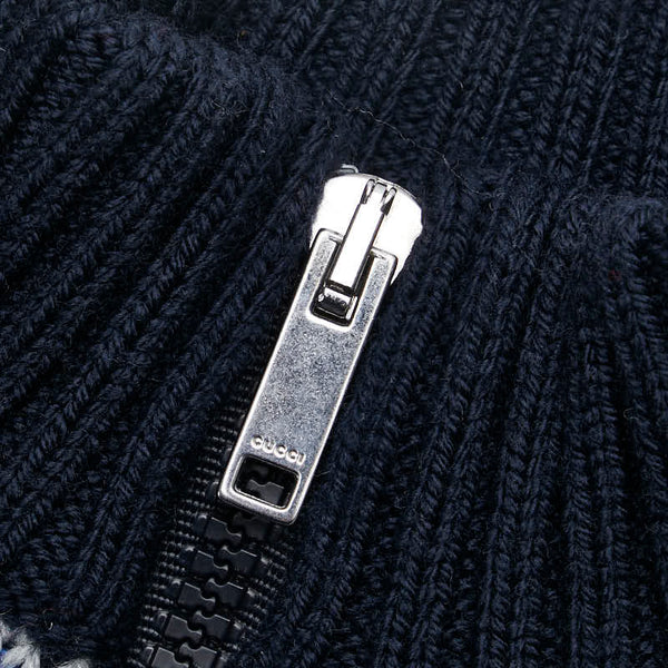 グッチ ノルディック ニットブルゾン サイズ：6 ネイビー マルチカラー ウール レディース GUCCI 【中古】