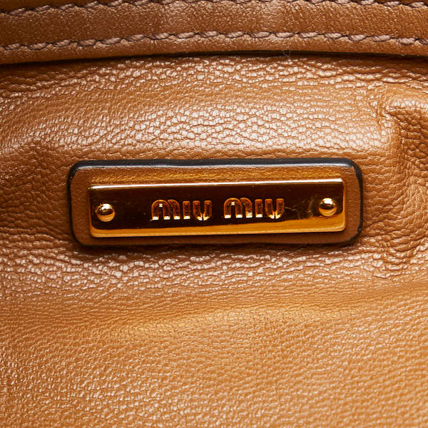 ミュウミュウ ショルダーバッグ ブラウン レザー レディース MIUMIU 【中古】