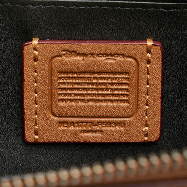 コーチ ×ディズニー ミッキーマウス パッチワーク アコーディオン ジップ 長財布 ラウンドファスナー F59340 ブラウン レザー レディース COACH 【中古】