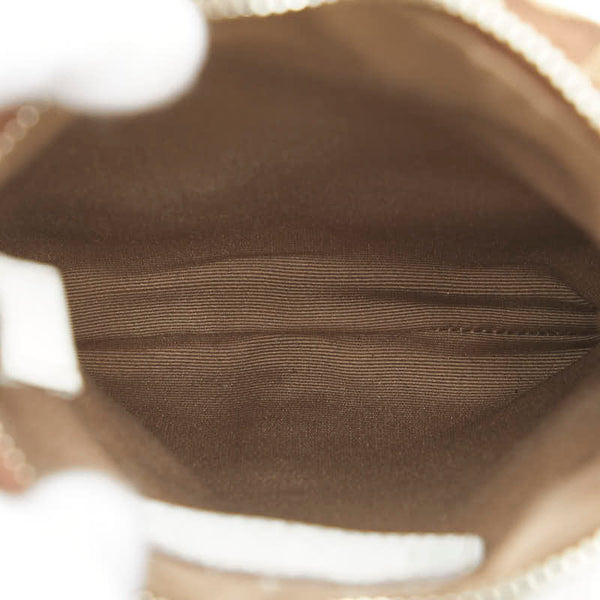 コーチ シグネチャー ショルダーバッグ ブラウン ホワイト キャンバス レザー レディース COACH 【中古】