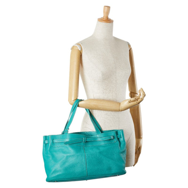 フルラ トートバッグ ハンドバッグ グリーン レザー レディース Furla 【中古】