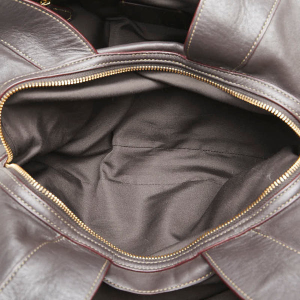 コーチ シグネチャー ハンドバッグ ブラウン キャンバス レザー レディース COACH 【中古】