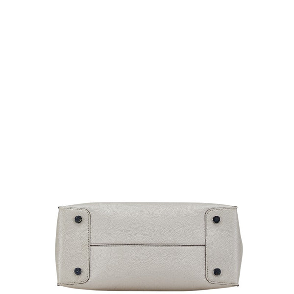 マイケルコース ロゴ ハンドバッグ ショルダーバッグ 2WAY グレー レザー レディース Michael Kors 【中古】