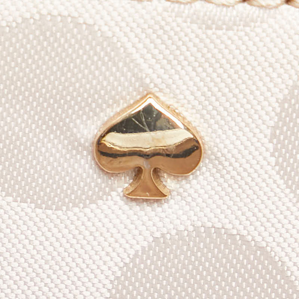 ケイトスペード ロゴ 斜め掛け ショルダーバッグ ホワイト ブルー レザー レディース Kate Spade 【中古】