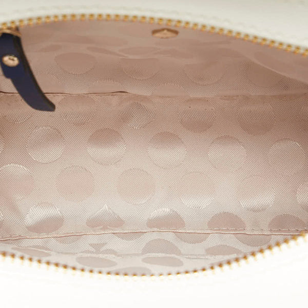 ケイトスペード ロゴ 斜め掛け ショルダーバッグ ホワイト ブルー レザー レディース Kate Spade 【中古】