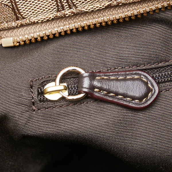 コーチ シグネチャー ハンドバッグ トートバッグ F58282 ブラウン キャンバス レザー レディース COACH 【中古】