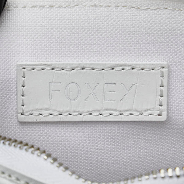 フォクシー ハンドバッグ ホワイト クリア ビニール レザー レディース FOXEY 【中古】