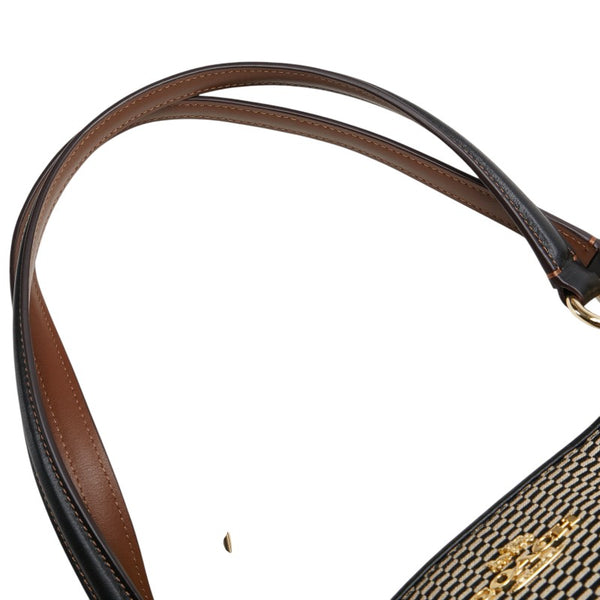 コーチ エクスプローデッド トートバッグ F28467 ベージュ ブラック キャンバス レザー レディース COACH 【中古】