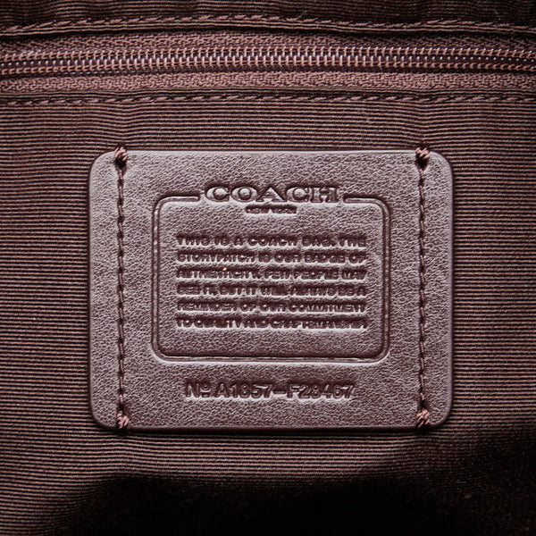 コーチ エクスプローデッド トートバッグ F28467 ベージュ ブラック キャンバス レザー レディース COACH 【中古】