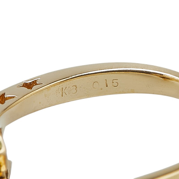 K18YG イエローゴールド ダイヤ0.15ct スター 星 モチーフ リング 指輪 レディース 8.5号 【中古】