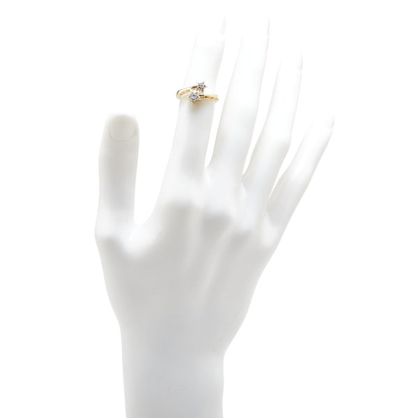 K18YG イエローゴールド ダイヤ0.15ct スター 星 モチーフ リング 指輪 レディース 8.5号 【中古】