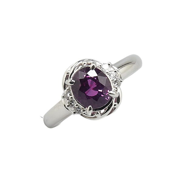 Pt900 プラチナ サファイア2.35ct ダイヤ0.09ct リング 指輪 レディース 11号 【中古】