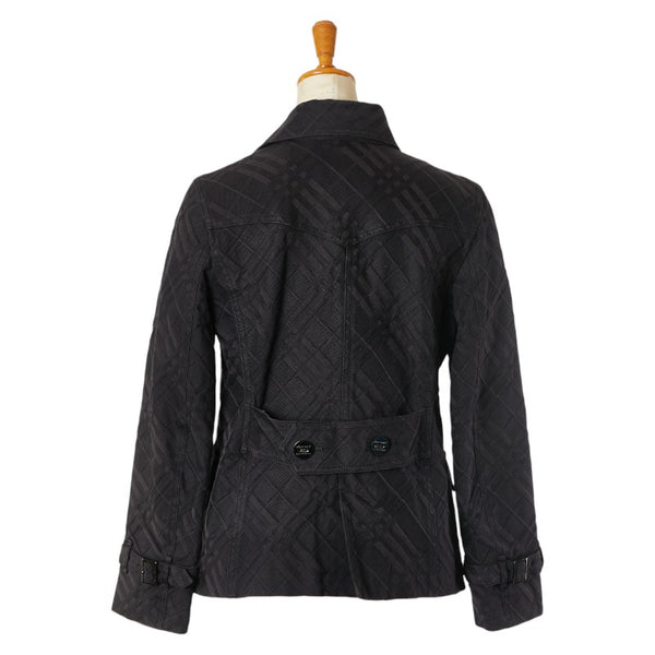 バーバリー チェック ジャケット ダブル サイズ：38 ブラック グレー コットン ポリウレタン レディース BURBERRY 【中古】