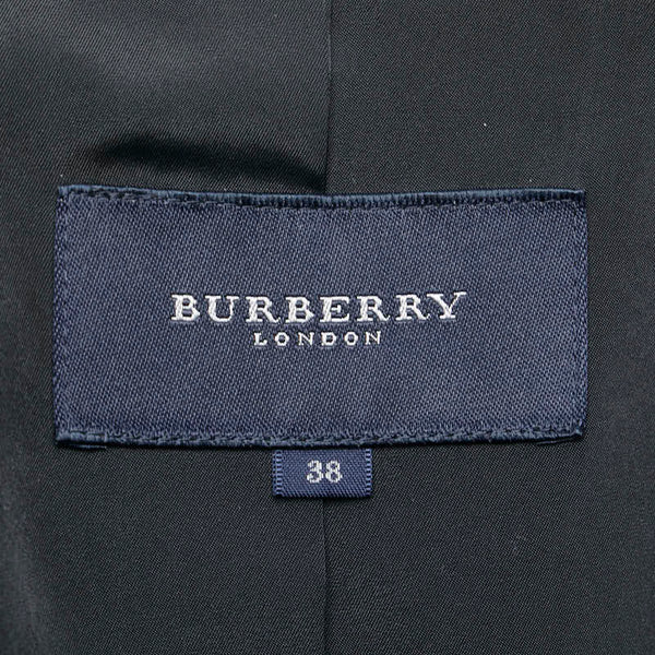 バーバリー チェック ジャケット ダブル サイズ：38 ブラック グレー コットン ポリウレタン レディース BURBERRY 【中古】