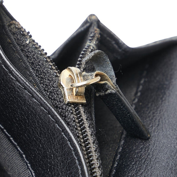 シャネル カメリア ココマーク 長財布 ブラック レザー レディース CHANEL 【中古】