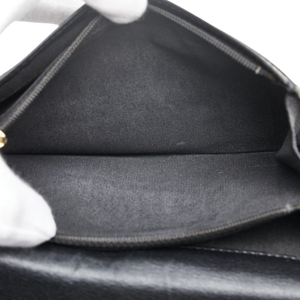 シャネル カメリア ココマーク 長財布 ブラック レザー レディース CHANEL 【中古】