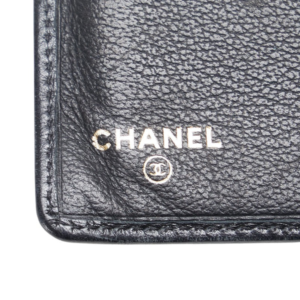 シャネル カメリア ココマーク 長財布 ブラック レザー レディース CHANEL 【中古】