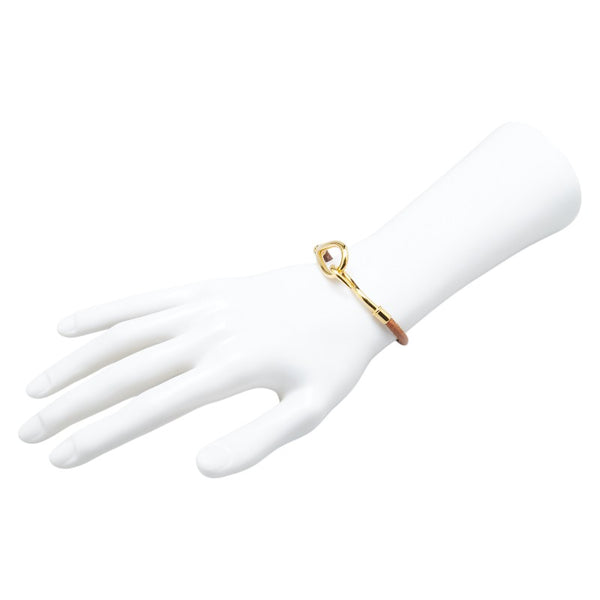 エルメス ジャンボ ブレスレット ブラウン ゴールド レザー メッキ レディース HERMES 【中古】