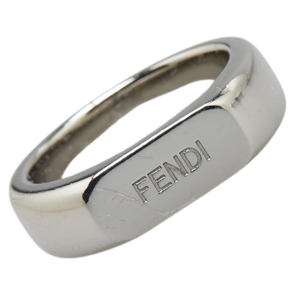 フェンディ ロゴ リング 指輪 ＃XS シルバー メタル レディース FENDI 【中古】