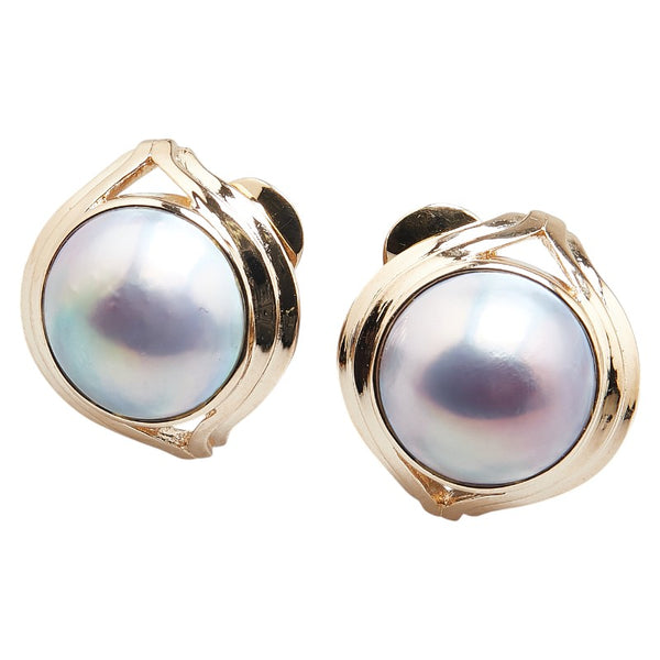 タサキ K14YG イエローゴールド マベパール約14.mm イヤリング レディース TASAKI 【中古】