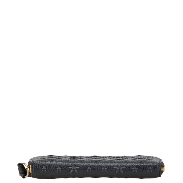 ジミーチュウ 星 スター モチーフ 長財布 ラウンドファスナー ブラック レザー レディース JIMMY CHOO 【中古】