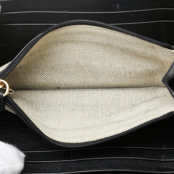 ジミーチュウ 星 スター モチーフ 長財布 ラウンドファスナー ブラック レザー レディース JIMMY CHOO 【中古】