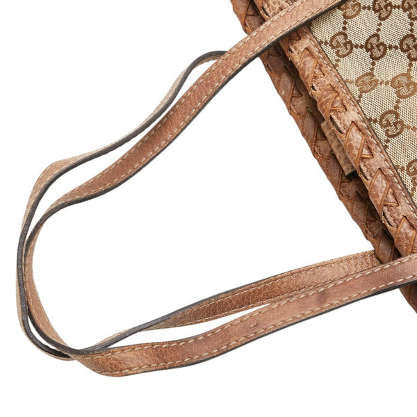 グッチ GGキャンバス バンブー トートバッグ 218780 ブラウン キャンバス レザー レディース GUCCI 【中古】