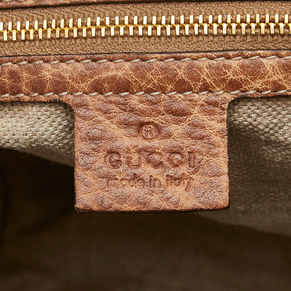 グッチ GGキャンバス バンブー トートバッグ 218780 ブラウン キャンバス レザー レディース GUCCI 【中古】