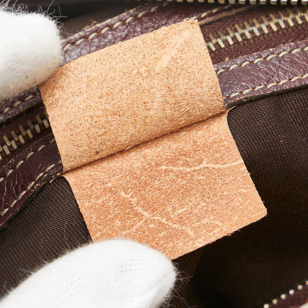 グッチ GGキャンバス ハンドバッグ 189893 ベージュ ブラウン キャンバス レザー レディース GUCCI 【中古】