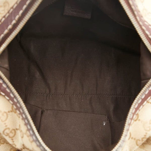 グッチ GGキャンバス ハンドバッグ 189893 ベージュ ブラウン キャンバス レザー レディース GUCCI 【中古】