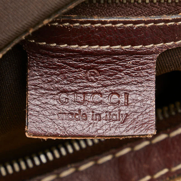 グッチ GGキャンバス ハンドバッグ 189893 ベージュ ブラウン キャンバス レザー レディース GUCCI 【中古】