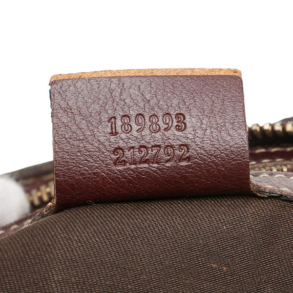 グッチ GGキャンバス ハンドバッグ 189893 ベージュ ブラウン キャンバス レザー レディース GUCCI 【中古】