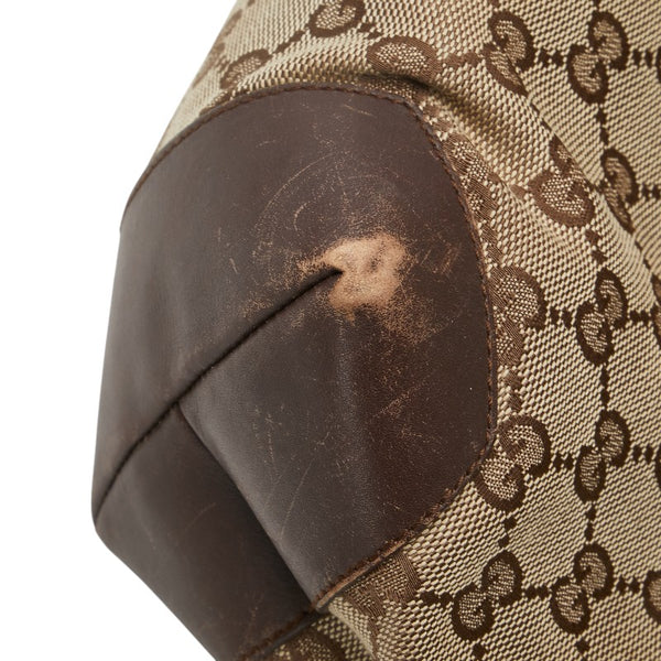 グッチ GGキャンバス トートバッグ 019 0401 ブラウン キャンバス レザー レディース GUCCI 【中古】