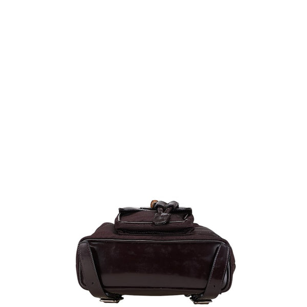 グッチ バンブー リュック バックパック 003.1705.0030 ブラウン ナイロン レザー レディース GUCCI 【中古】