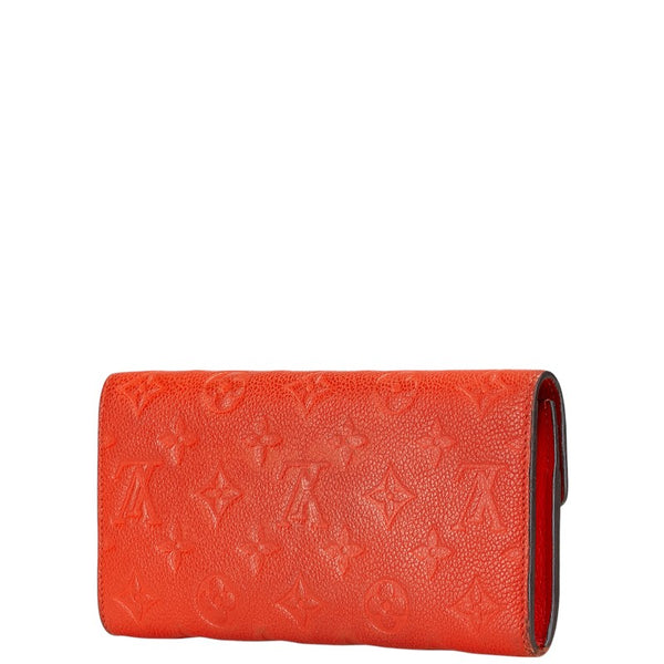 ルイ ヴィトン モノグラム アンプラント ポルトフォイユ キュリーズ 長財布 M60302 オレンジ レザー レディース LOUIS VUITTON 【中古】