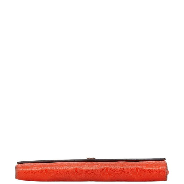 ルイ ヴィトン モノグラム アンプラント ポルトフォイユ キュリーズ 長財布 M60302 オレンジ レザー レディース LOUIS VUITTON 【中古】