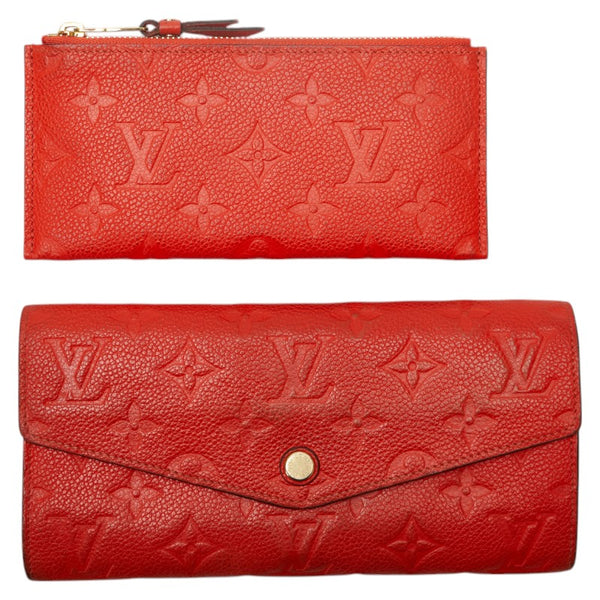 ルイ ヴィトン モノグラム アンプラント ポルトフォイユ キュリーズ 長財布 M60302 オレンジ レザー レディース LOUIS VUITTON 【中古】