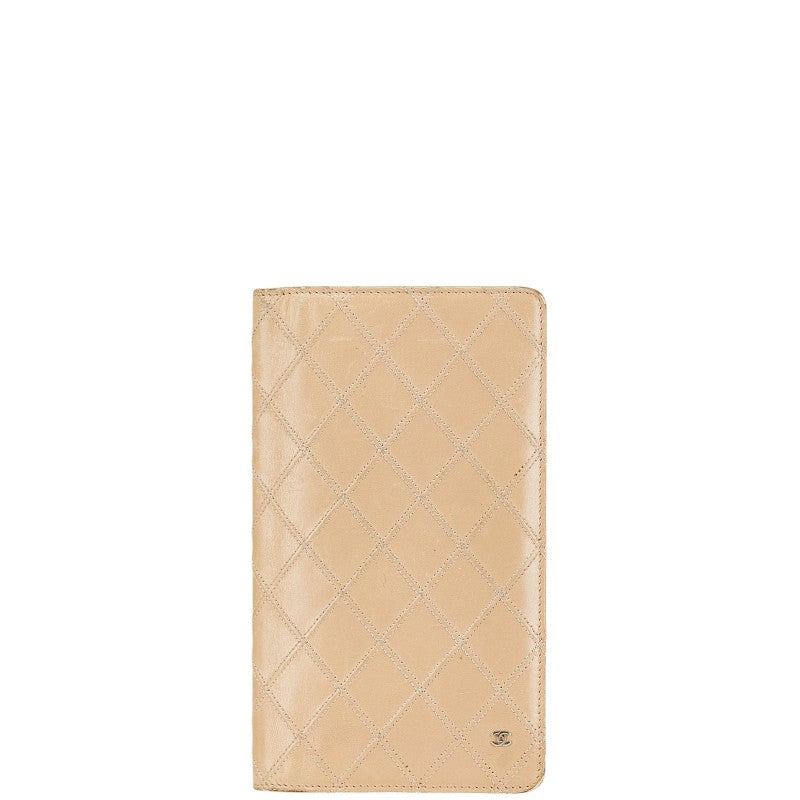シャネル ココマーク ビコローレ 長財布 ベージュ レザー レディース CHANEL 【中古】