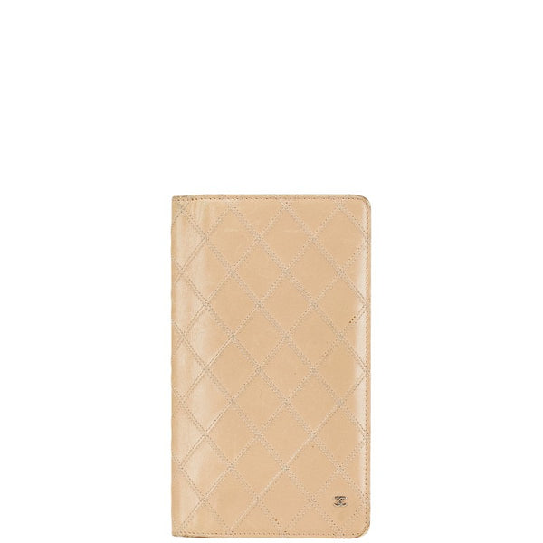 シャネル ココマーク ビコローレ 長財布 ベージュ レザー レディース CHANEL 【中古】