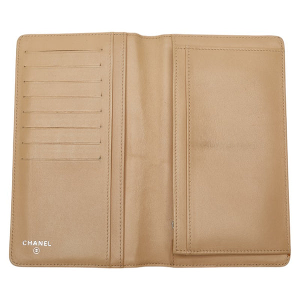 シャネル ココマーク ビコローレ 長財布 ベージュ レザー レディース CHANEL 【中古】