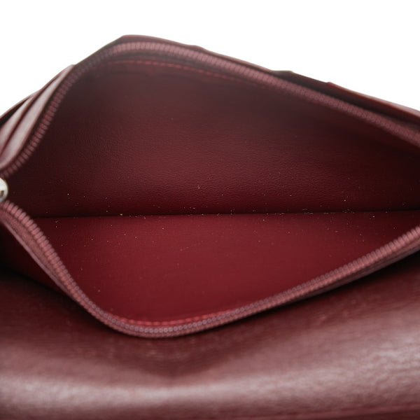 カルティエ マストライン 長財布 ワインレッド ボルドー レザー レディース CARTIER 【中古】