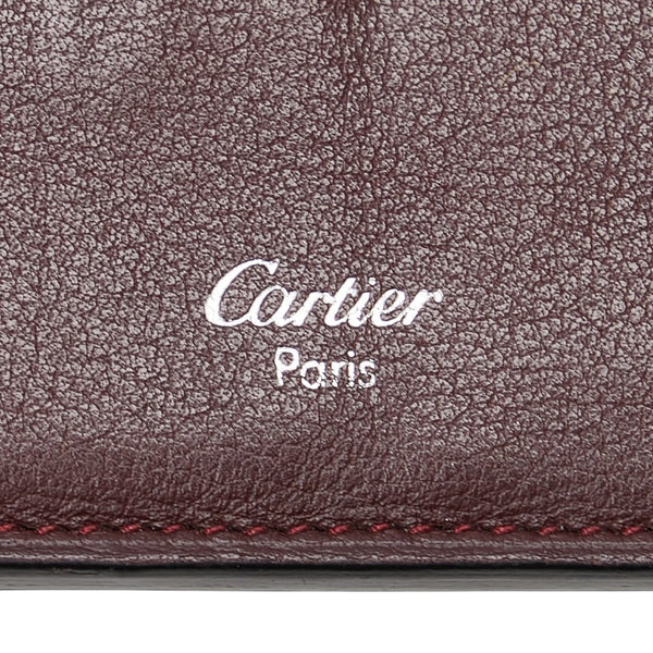 カルティエ マストライン 長財布 ワインレッド ボルドー レザー レディース CARTIER 【中古】